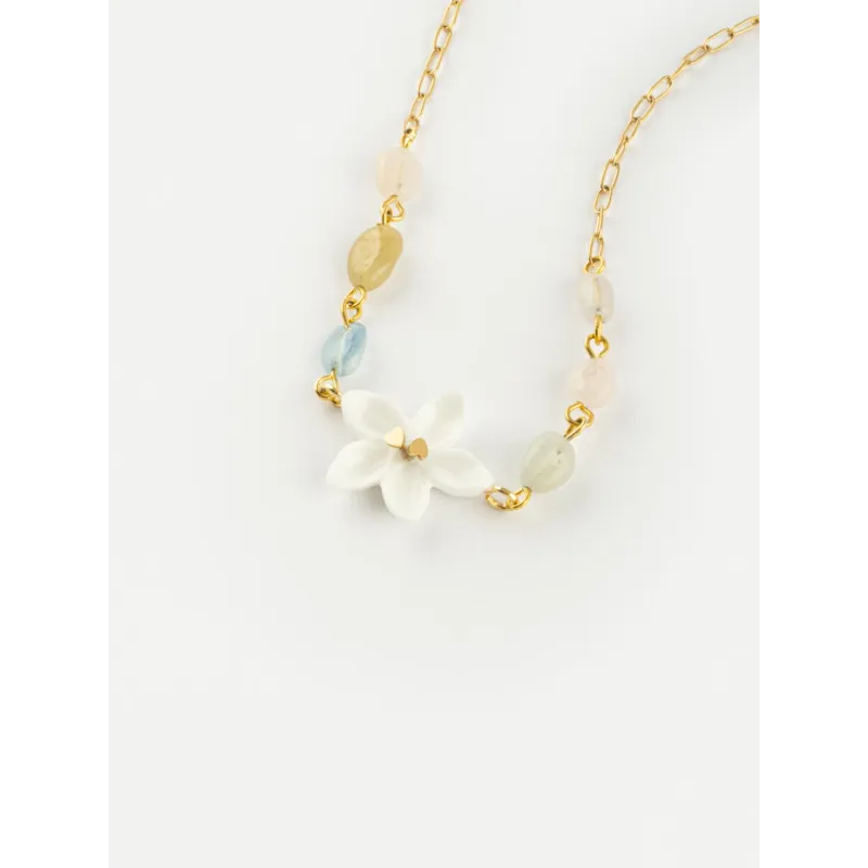 Jasmine And Glass Beads Necklace