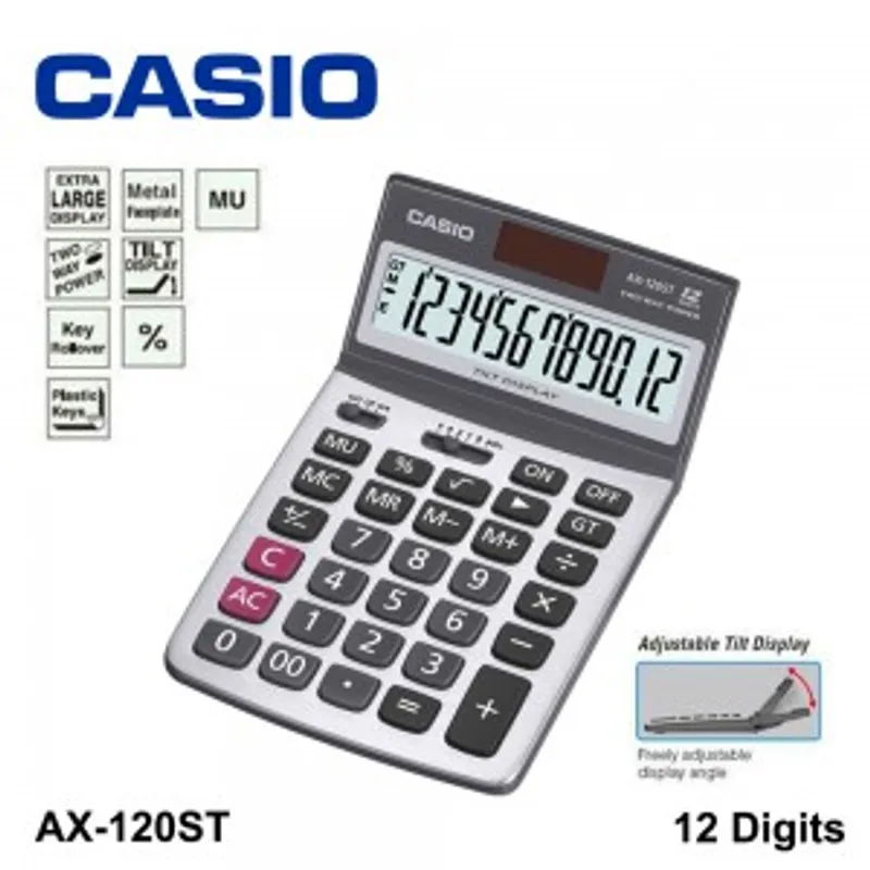 CASIO 卡西歐 AX-120ST 可掀式面板計算器