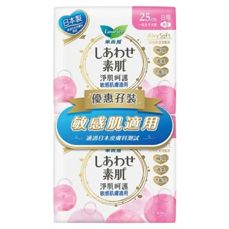 樂而雅淨肌呵護絲薄日用25CM 孖裝