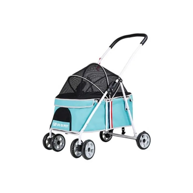 Dodopet 低座四輪摺疊狗狗手推車(藍色)（寵物承重：20kg）