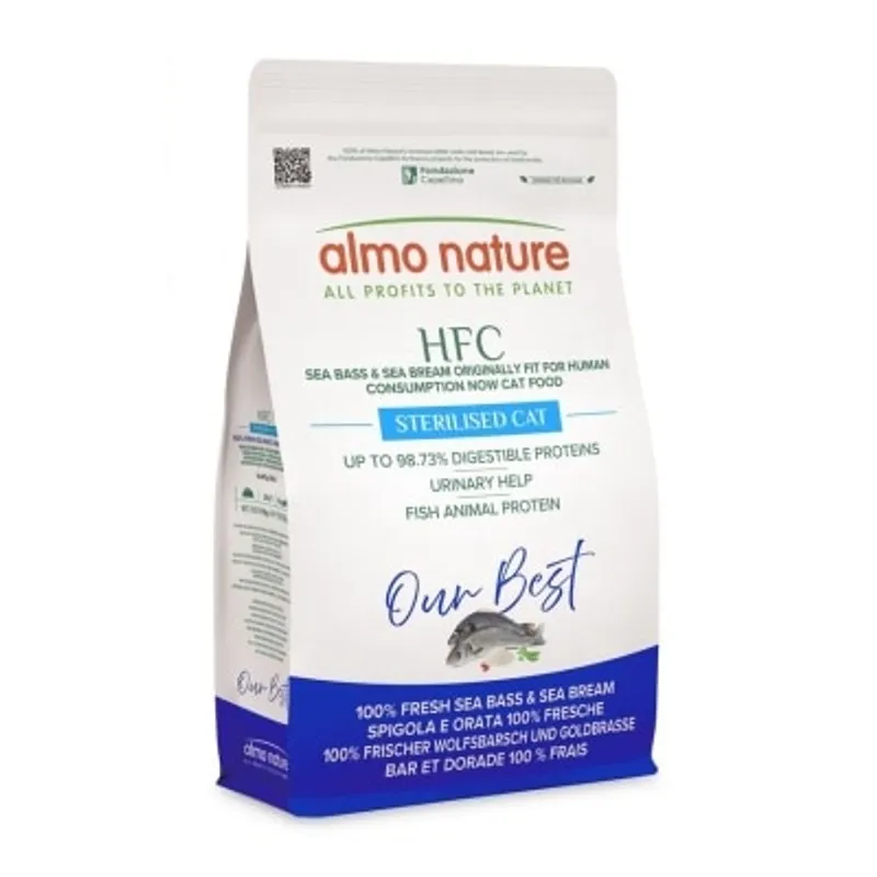 ALMO NATURE HFC -絕育貓鮮肉乾糧 新鮮鱸魚+鯛魚 (1.2kg) 000351 AlmoNature