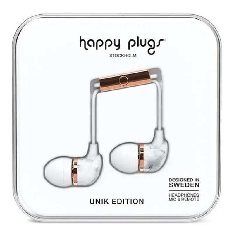 HappyPlugs In-Earphone White Marble