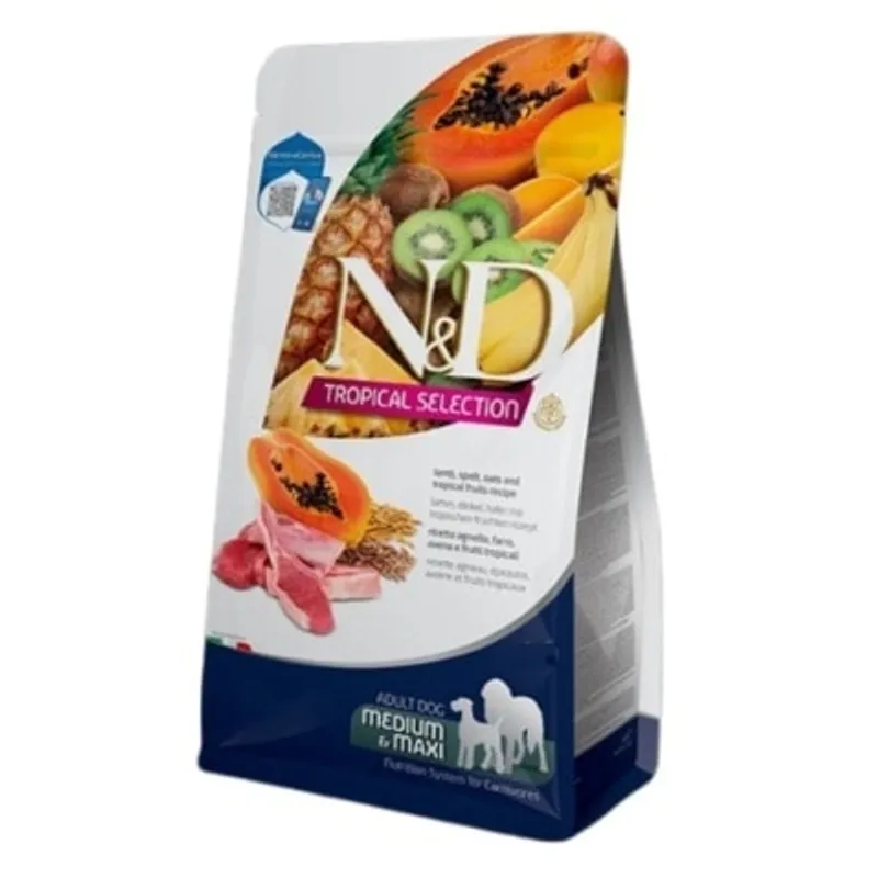 Farmina N&D Tropical Selection Formula Lamb Adult Medium & Maxi 熱帶水果 - 羔羊肉、斯佩爾特小麥、燕麥 成犬乾糧