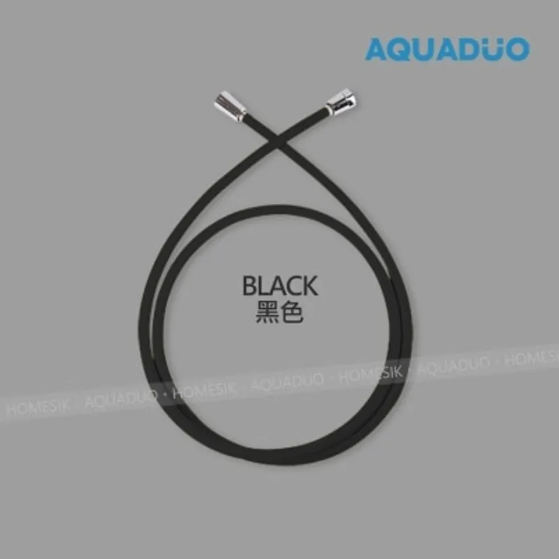 AQUADUO 防霉抗菌防纏結花灑水喉 (1.5米)-黑色 PVC-BK (商家直送-5個工作天內送到府上;滿$500免運)