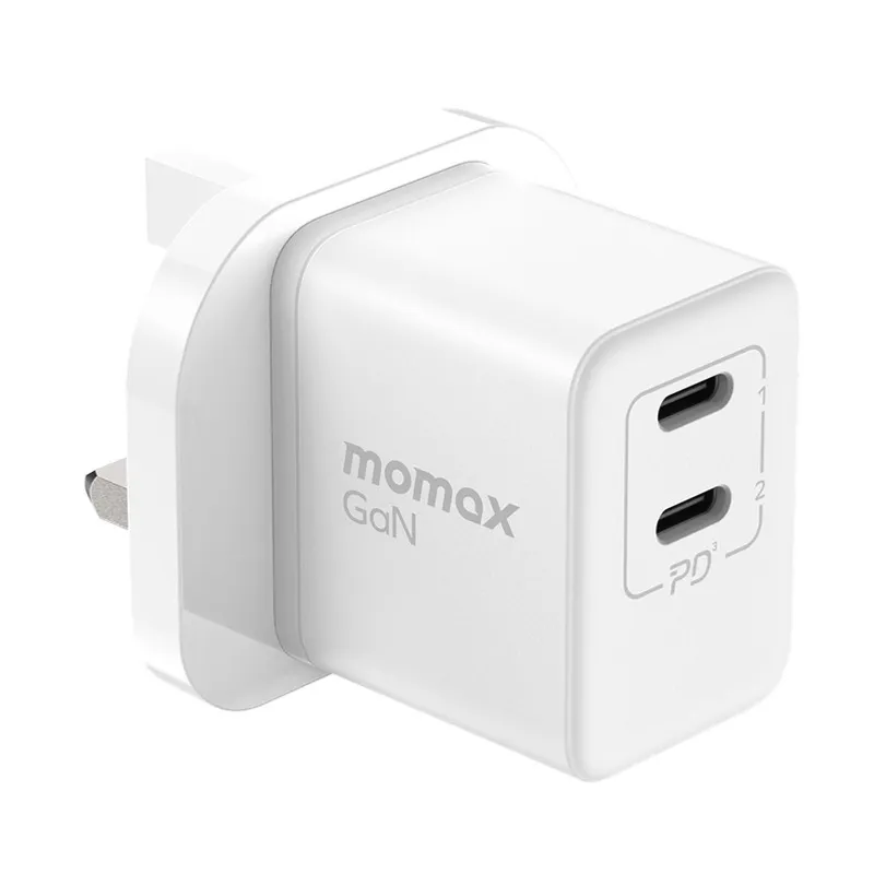 MOMAX ONEPlug GaN 35W PD雙輸出迷你充電器 白