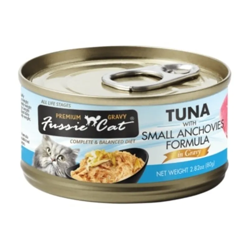 Fussie Cat Tuna with Small Anchovies 極品吞拿魚 + 小鯷魚肉汁主食罐 80g [FUG-SLC]