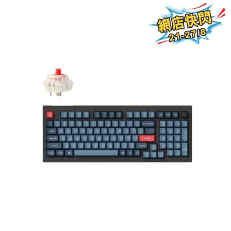 Keychron V5 Max 旋鈕版無線客製化機械式鍵盤 - Gateron Jupiter 紅軸