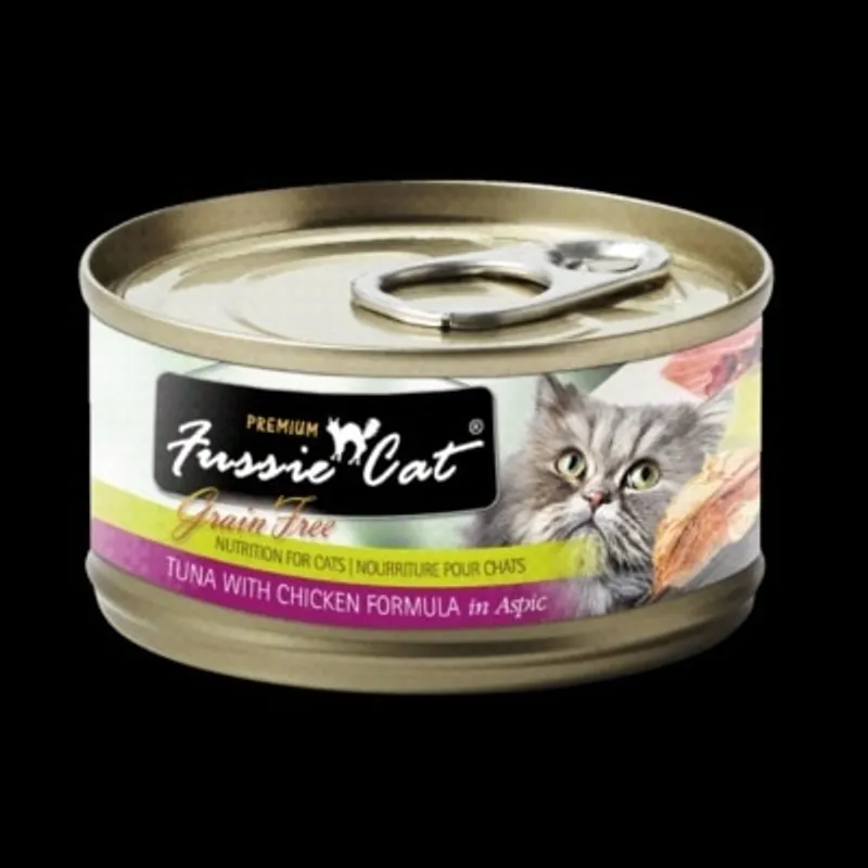 Fussie Cat Tuna with Chicken FU-YLC 黑鑽吞拿魚+雞肉貓罐頭 80g