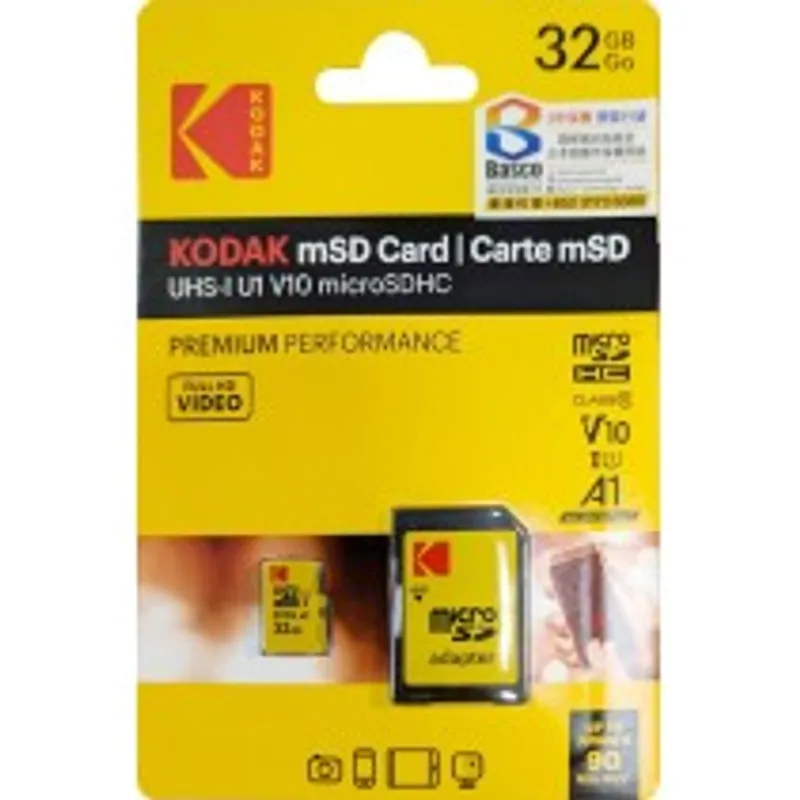 KODAK mSD Card I Carte mSD UHS-I U1 V10 microSDHC PREMIUM PERFORMANCE