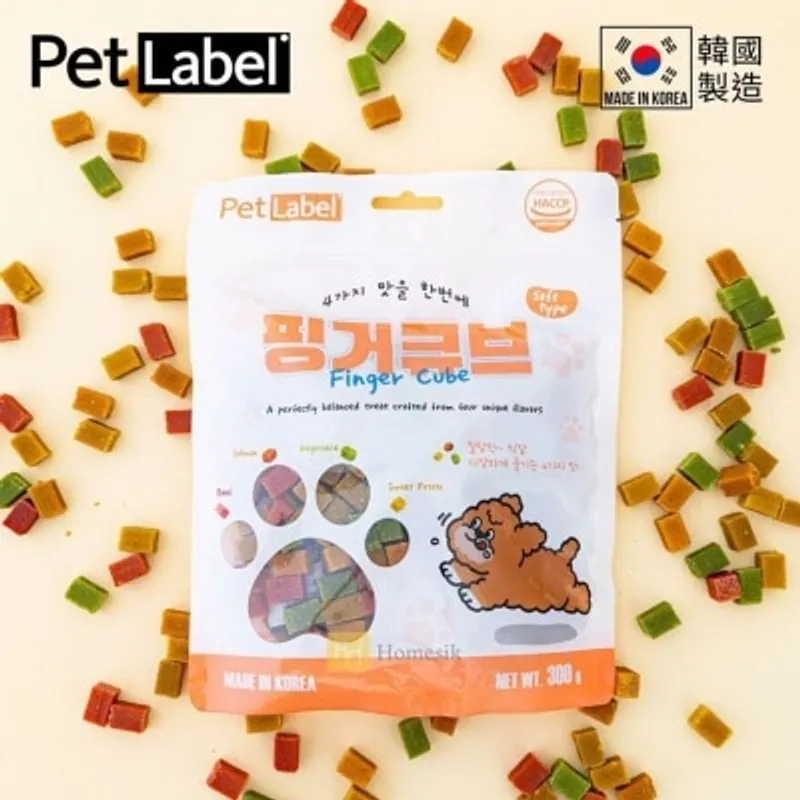 PET LABEL 韓國貓狗綜合營養蔬菜肉類手指方塊 (300克) 零食粒 寵物小食 (商家直送-5個工作天內送到府上；滿$500免運)