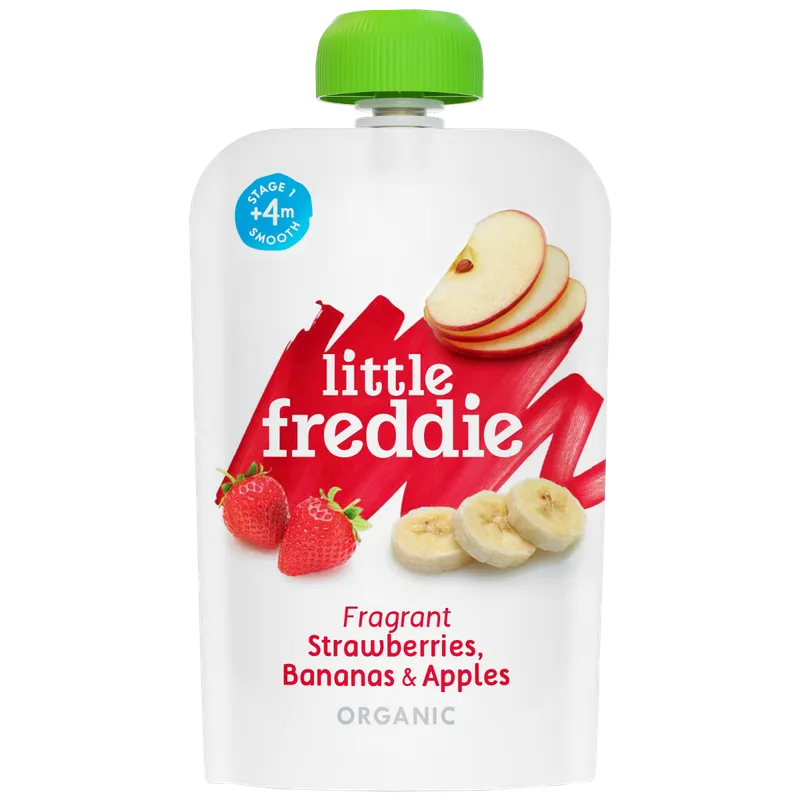 LITTLE FREDDIE 有機甜蜜草莓+香蕉+蘋果蓉 100G