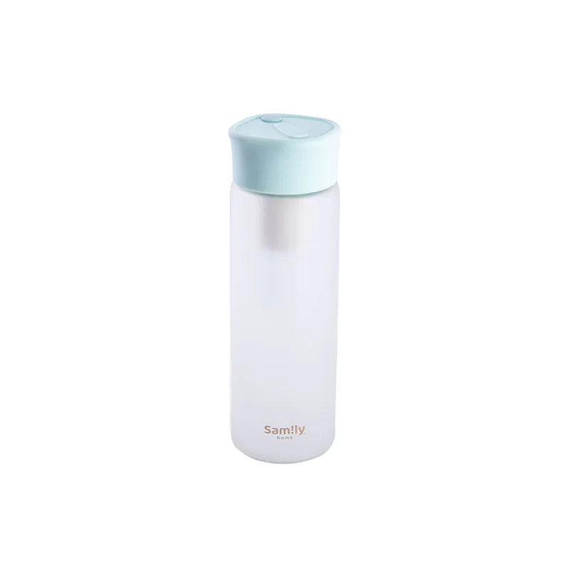 Samily 450ml 硅胶丝感涂层玻璃泡茶杯 - 粉蓝