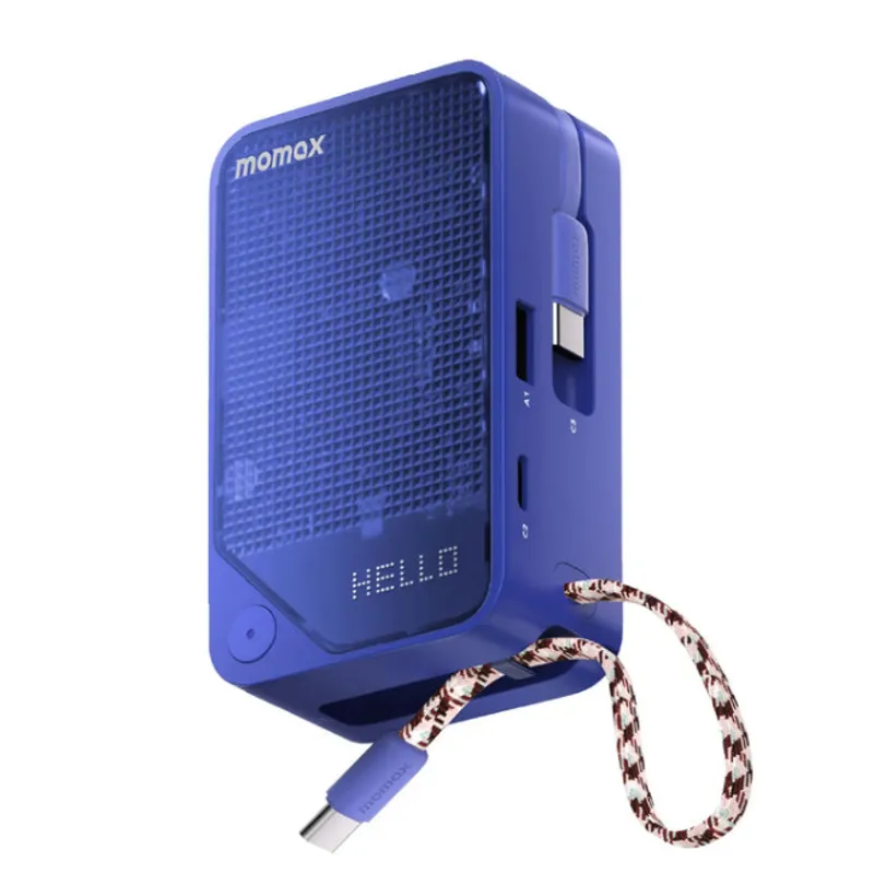 MOMAX 1-Power X+ 內建雙USB-C線流動電源 10000mAh 藍