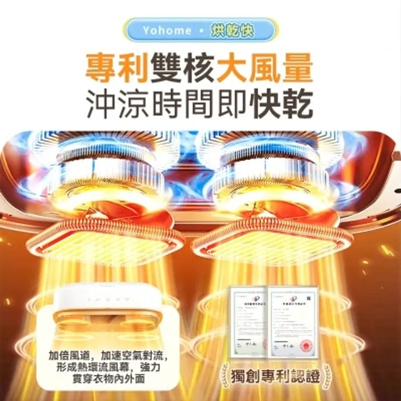 YOHOME 雙核MAX除菌淨味暖衣4合1免安裝折疊可移動烘乾機PRO(商家直送-8個工作天內送到府上;滿$599免運)