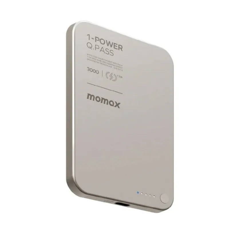 MOMAX 1-Power Q.Pass 3000mAh 磁吸流動電源(CCC認證)(鈦色) IP115L
