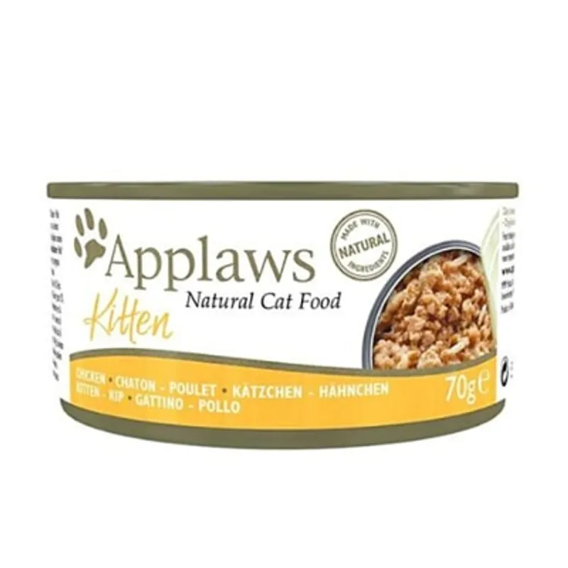 APPLAWS [全天然系列] 肉絲湯汁配方 - 雞肉幼貓罐頭 (70g) Applaws