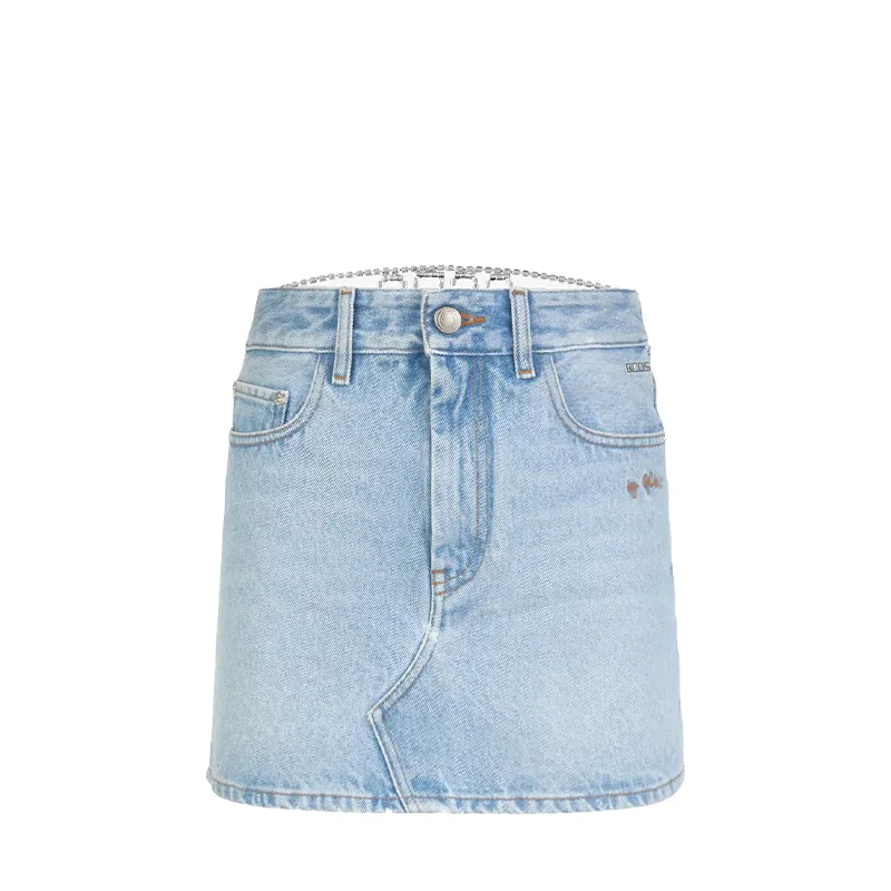 GCDS 钻石链牛仔裙