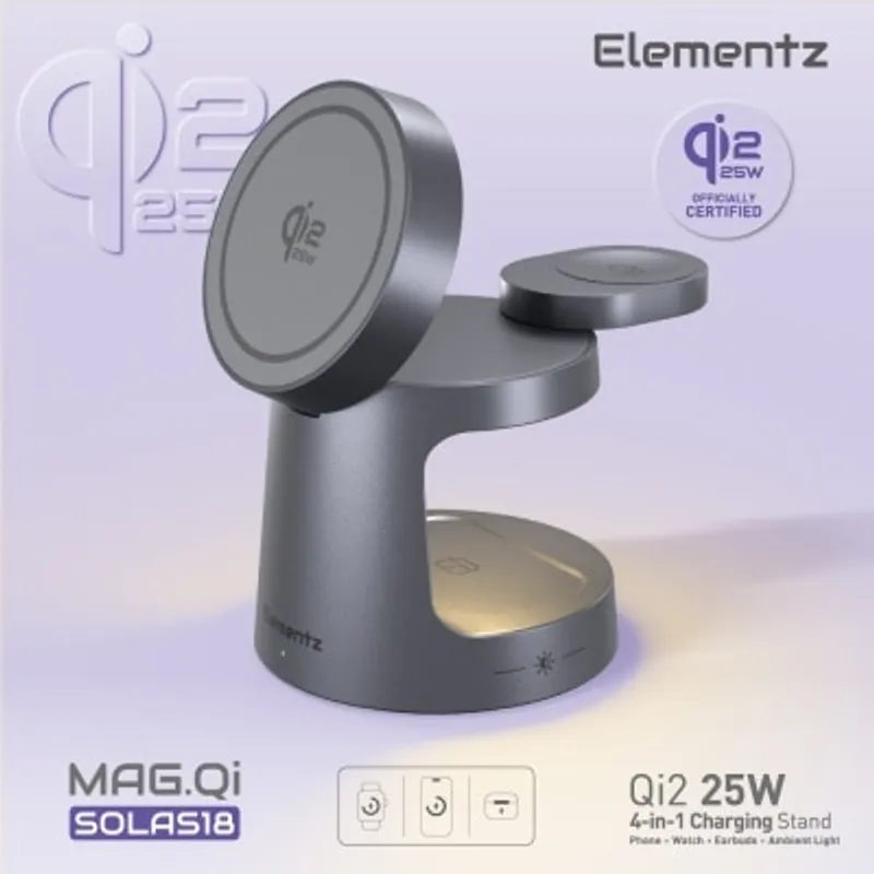 Elementz Mag Qi Sola18 25w 三合一折疊無線磁吸充電座
