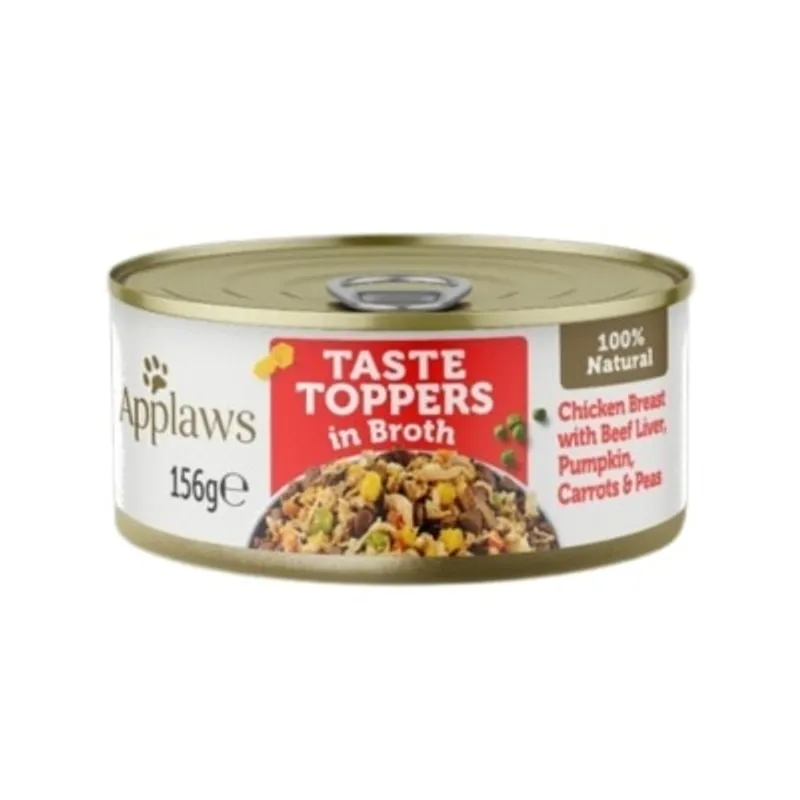 Applaws [3036] 全天然系列 肉絲湯汁配方 雞胸・牛肝・蔬菜 狗罐頭 156g
