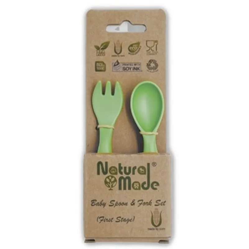 NATURAL MADE 嬰兒匙羹及叉子套裝 (商家直送-5個工作天內送到府上)
