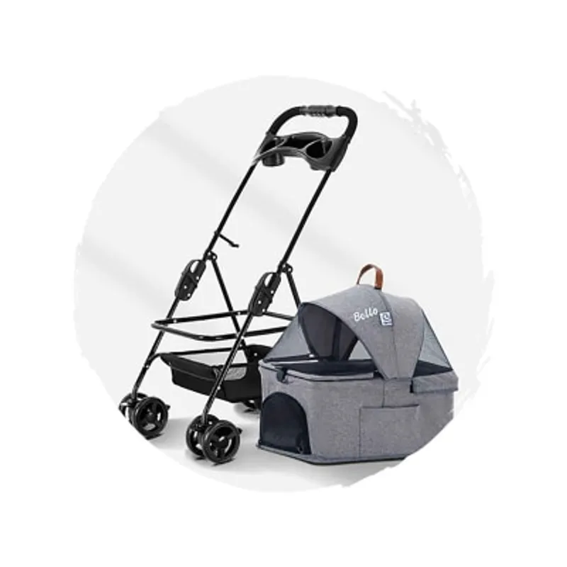 BELLO 車籃分拆款四輪萬向可摺狗狗手推車 (寵物承重:12kg)
