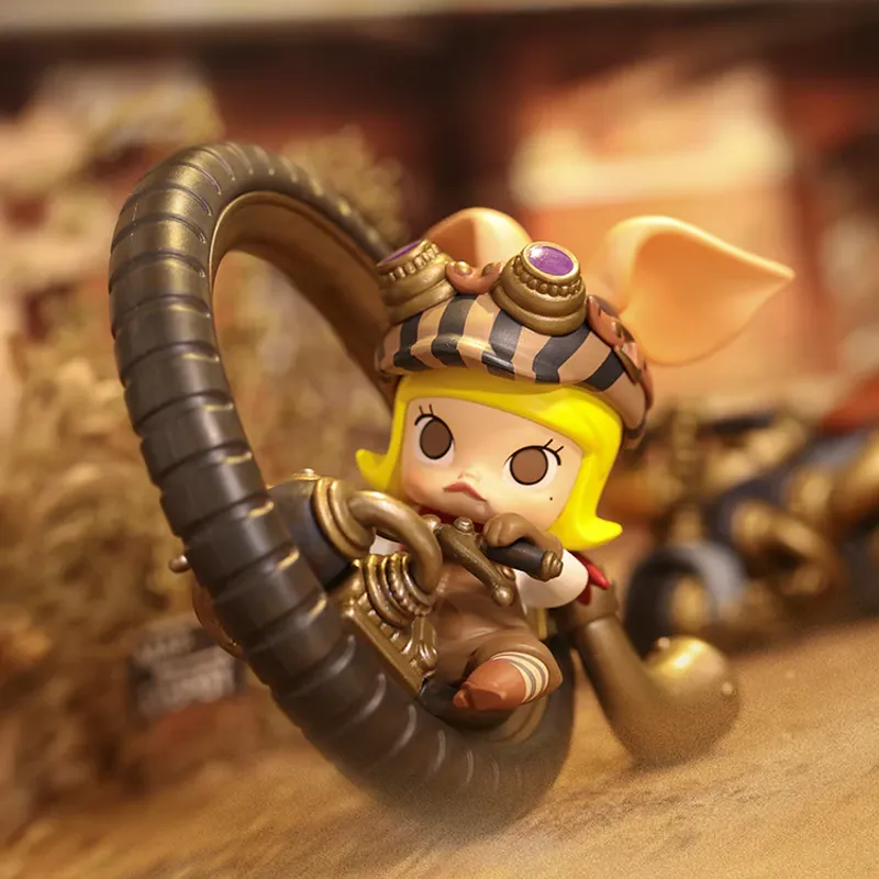 POPMART MOLLY STEAM PUNK PIGGY BIKE FIGURINE/ MOLLY蒸汽朋鳷機車小豬手辦