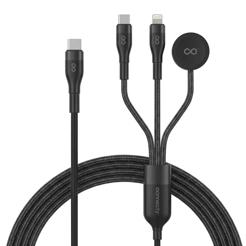 Connecty QuadLink 四合一多功能 PD100W 1.2米快充線 (CC141D)