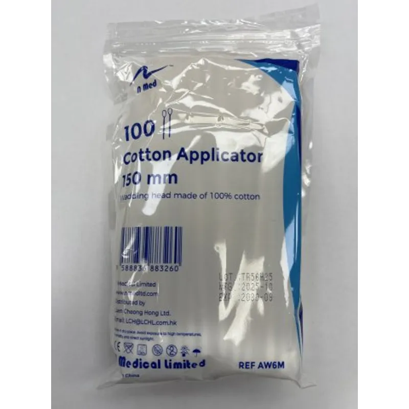 APPLICATOR WOODEN COTTON M 100S