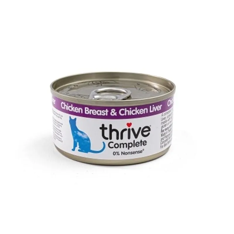 Thrive THRIVE 整全膳食100% 雞肉+雞肝貓罐頭 75G