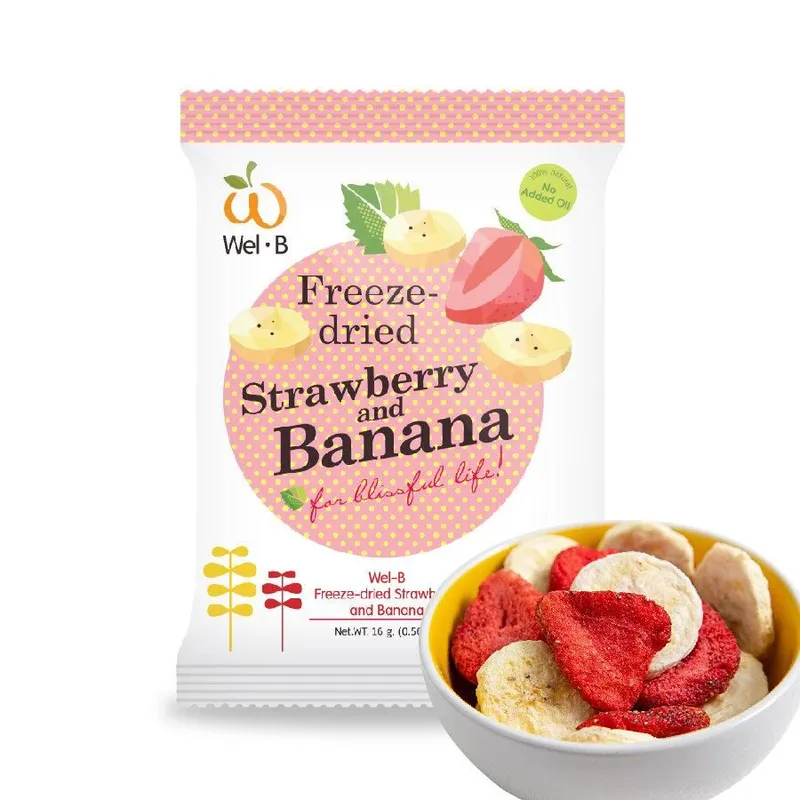 WEL-B 全天然冷凍乾燥士多啤梨香蕉脆片(無添加糖) 16克12個月+