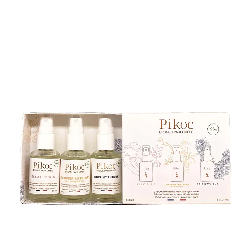 PIKOC 衣履香氛喷雾套装-鶑尾花/橙花/松木香味(3X30毫升 )