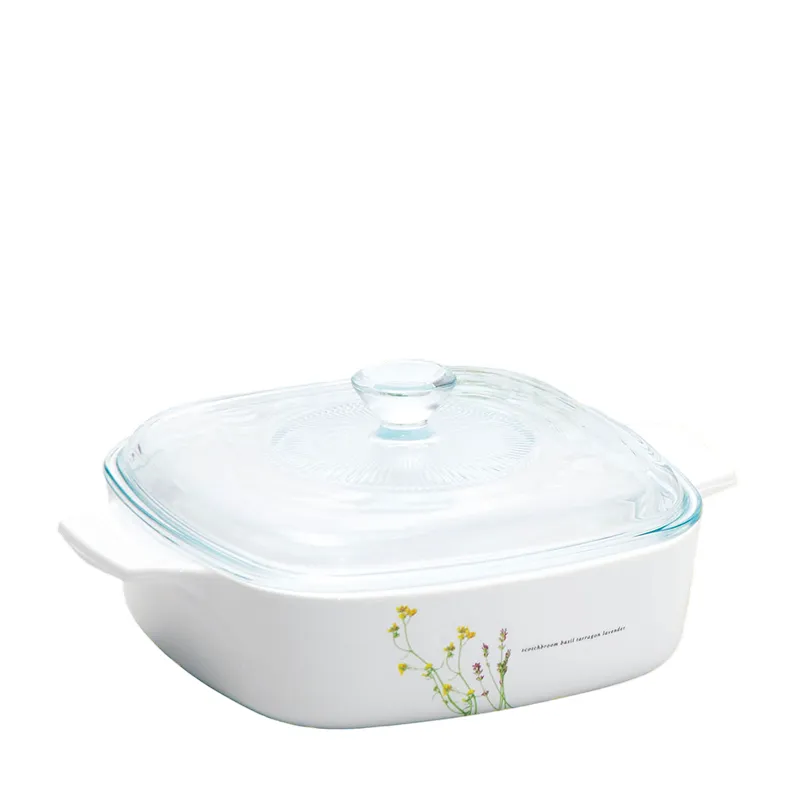 美国康宁 方形双耳锅 2.0L - 欧洲香草 美国康宁 玻璃盖 A-Line 23cm (For 2.0L & 3.0L)