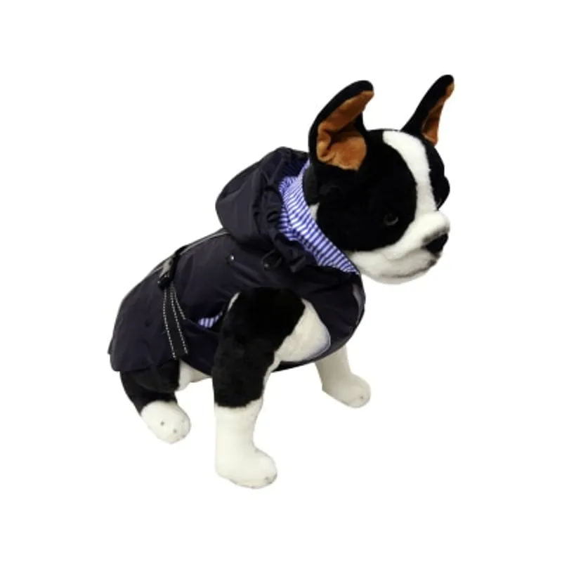 One for Pets 全天候寵物雙層防水雨衣外套-海軍藍色-M