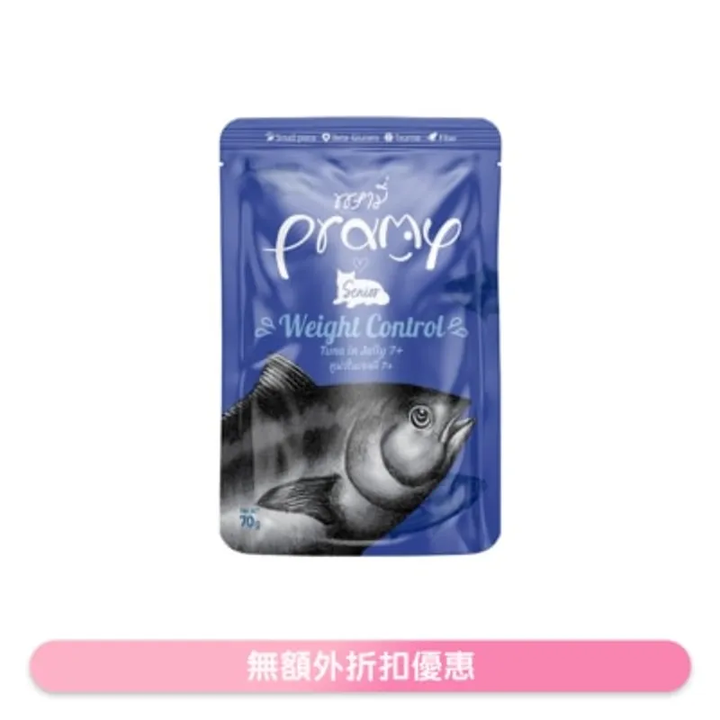 PRAMY 高級白肉吞拿魚(高齡貓7+)功能性濕包 -體重控制 (70g) 044362