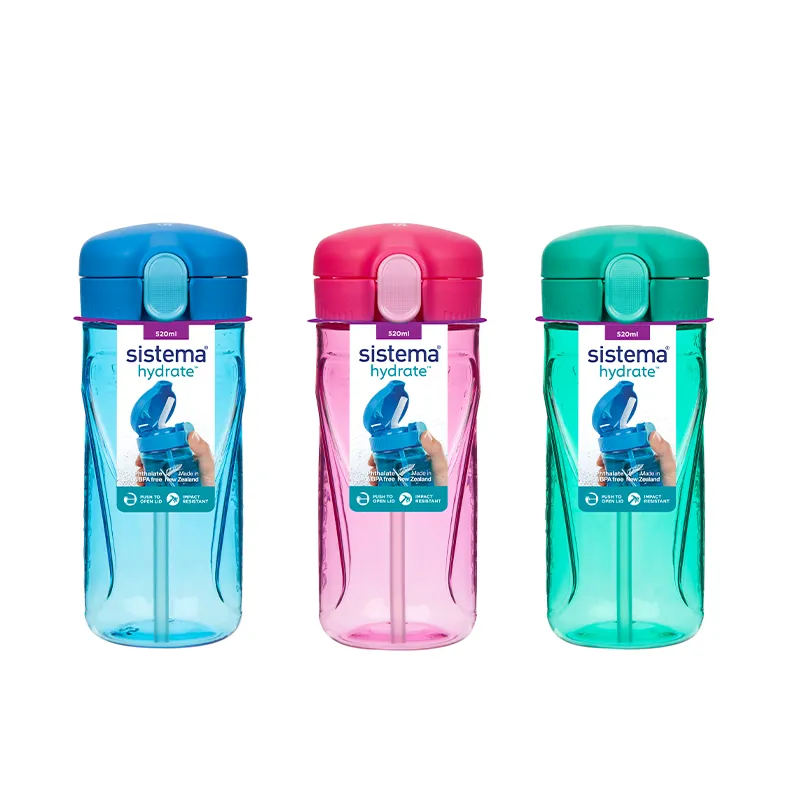SISTEMA-Hydrate Tritan翻盖吸管水樽 520ml