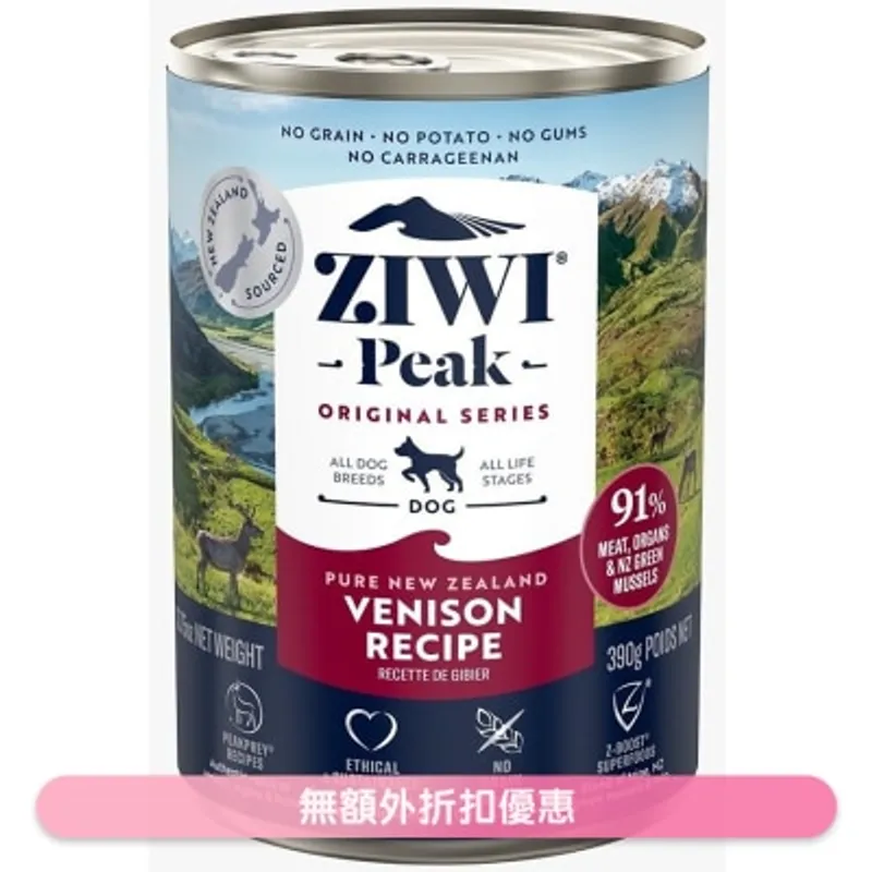 ZIWI 鮮肉狗罐頭 - 鹿肉配方 (390g/13.75oz) - Ziwipeak