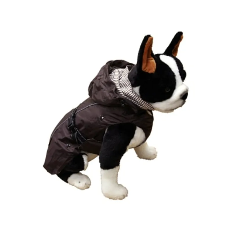 One for Pets 全天候寵物雙層防水雨衣外套-棕色-M
