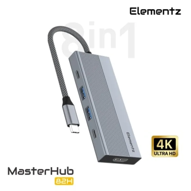 Elementz MasterHub 82H 8合1 USB-C 多功能集線器
