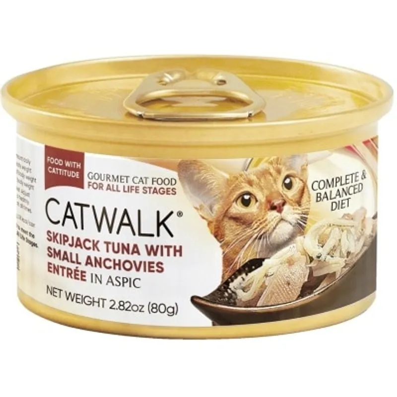CATWALK 鰹吞拿魚 +小鯷魚- 貓罐頭(80g) - Catwalk
