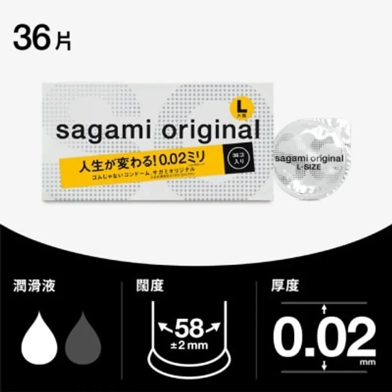 相模原創 0.02 大碼 36 片裝 PU 安全套