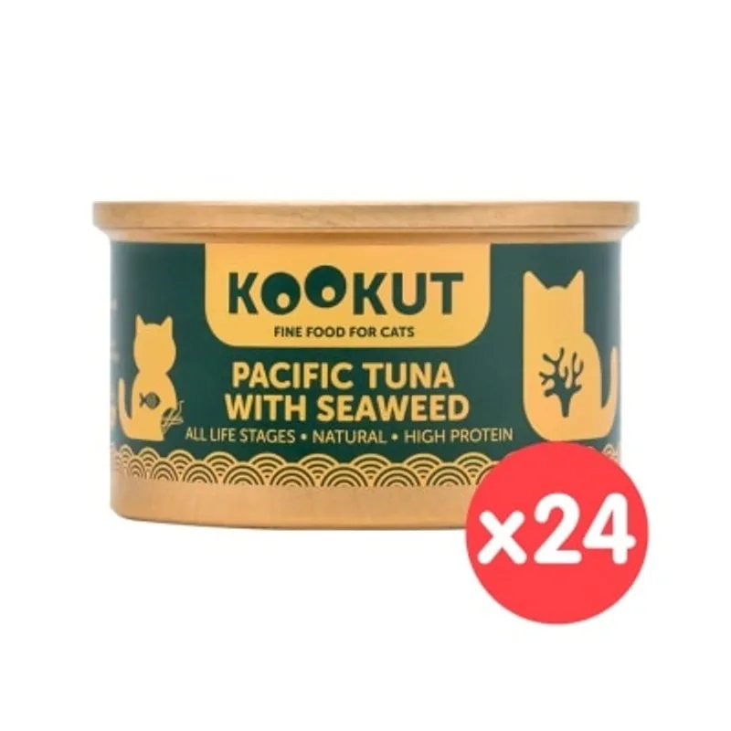 KOOKUT [24罐裝] 太平洋吞拿魚海藻 (70g x24) 貓罐頭 010429