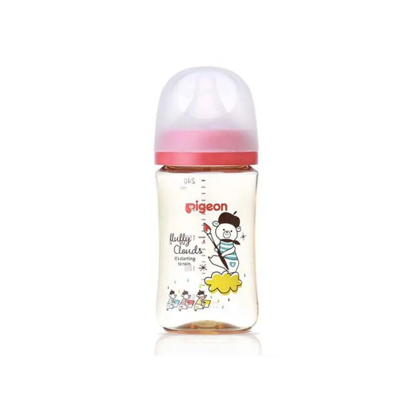 Pigeon Deco母乳实感奶瓶240ml/8oz(PPSU)红色