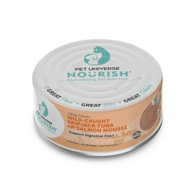 PETUNIVERSENOURISH 活力 吞拿魚+三文魚 （慕絲）貓罐 - 腸胃配方 (70g) 080787