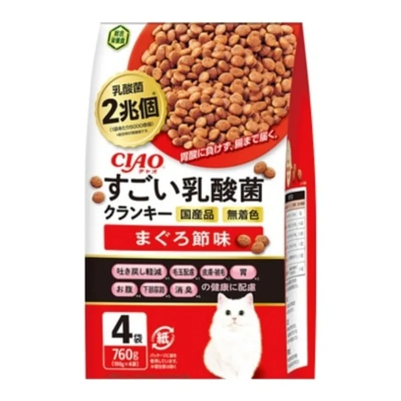 INABA <CIAO 勁量乳酸夾心糧> -吞拿魚節味 貓乾糧 (190Gx4) P-301 (723216)