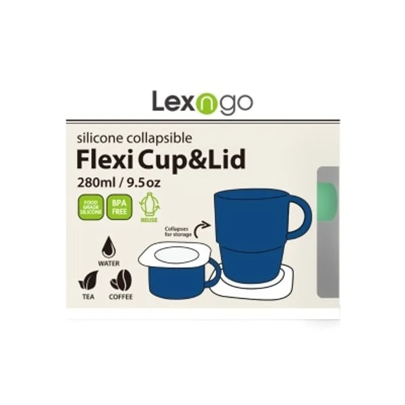 Lexngo 矽膠摺疊咖啡杯連碟 (280ml/905oz)