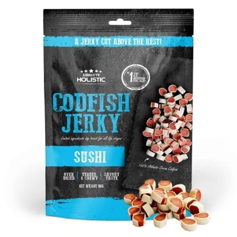 Absolute Holistic Jerky高級純天然狗小食 鮮鱈魚壽司 100g [AJ-9742F]