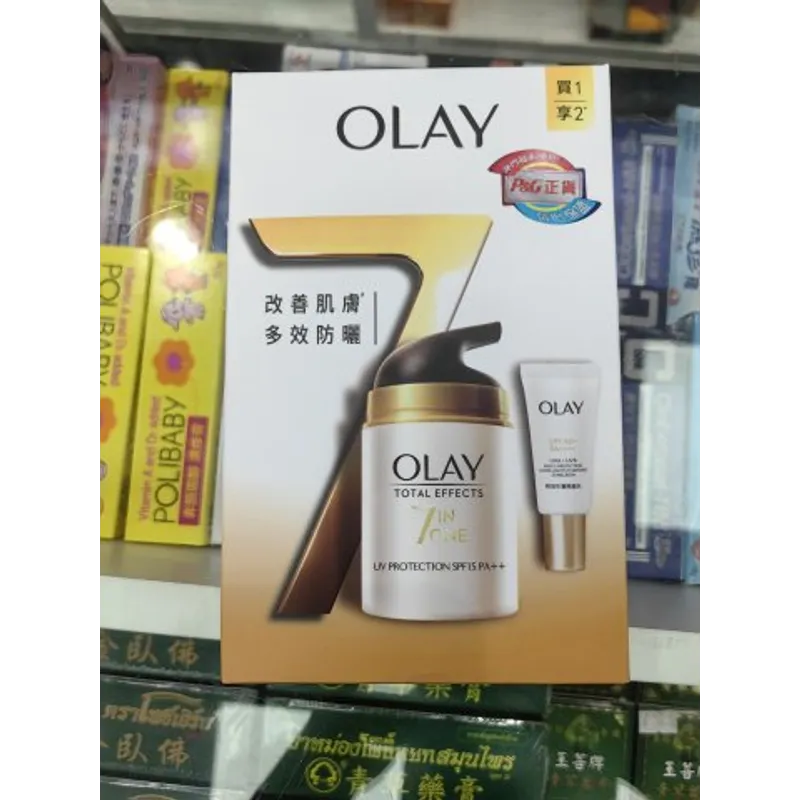 OLAY玉蘭油多效防曬霜SPF15PA++50G+輕透防曬隔離乳10ML(PG)