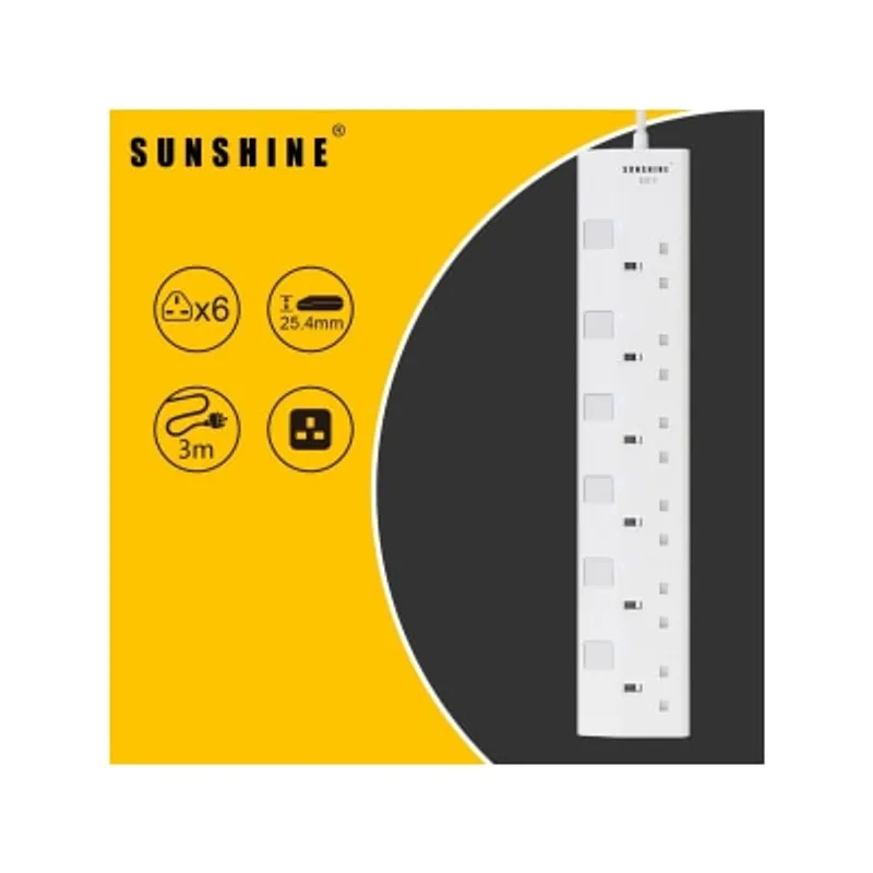 Sunshine 六位獨立開關安全拖板