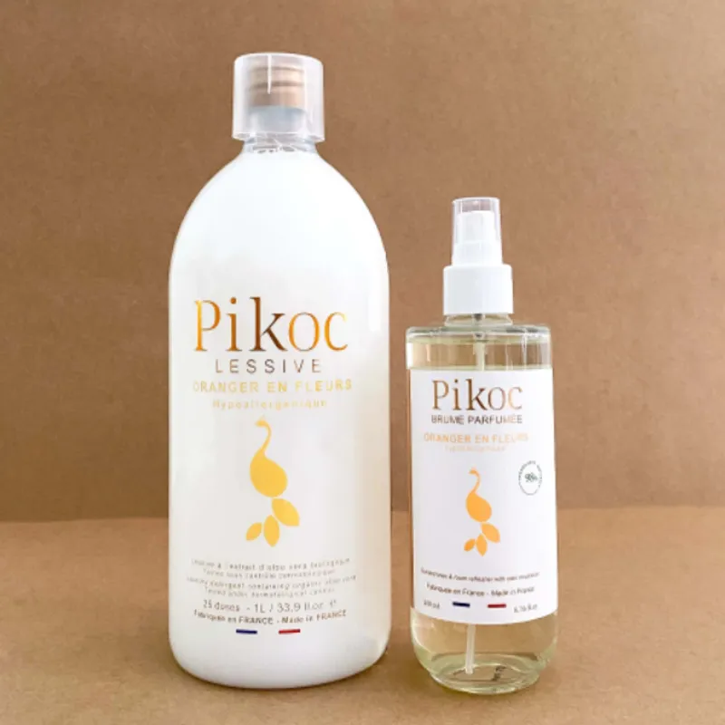 PIKOC 有機成份洗衣液履香氛噴霧套裝-橙花香味(1升+200 毫升)