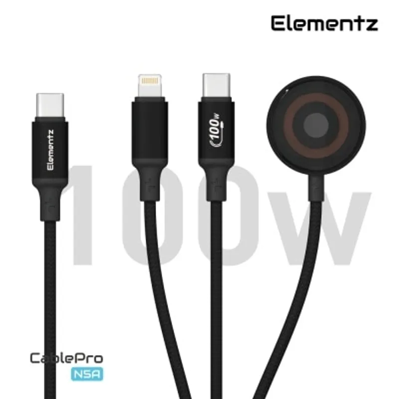 Elementz N5A 100W 三合一多功能快速充電線 (120cm)